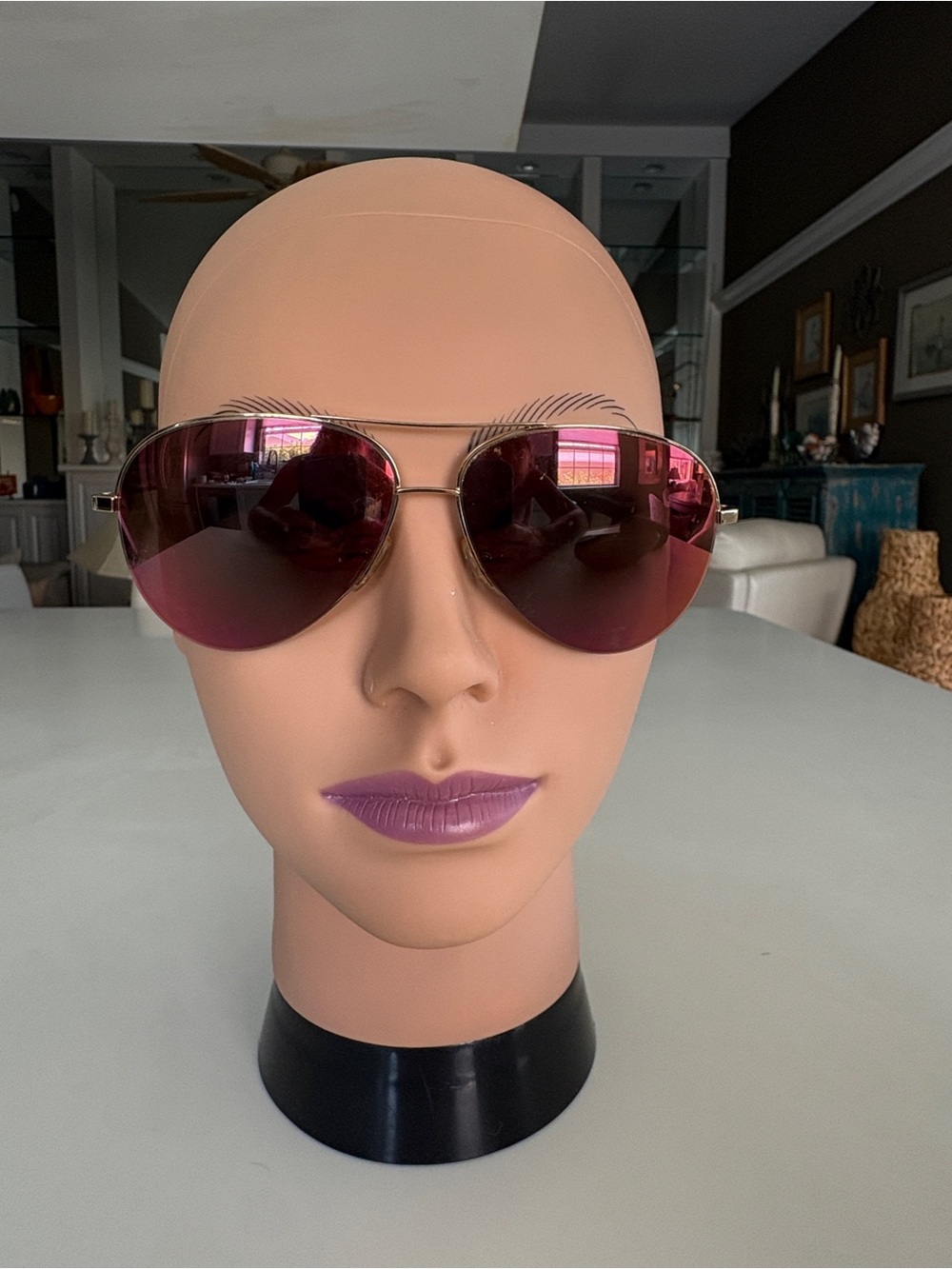 Victoria Beckham VBS106 C01 Gold Pink Red Mirror Aviator Sunglasses